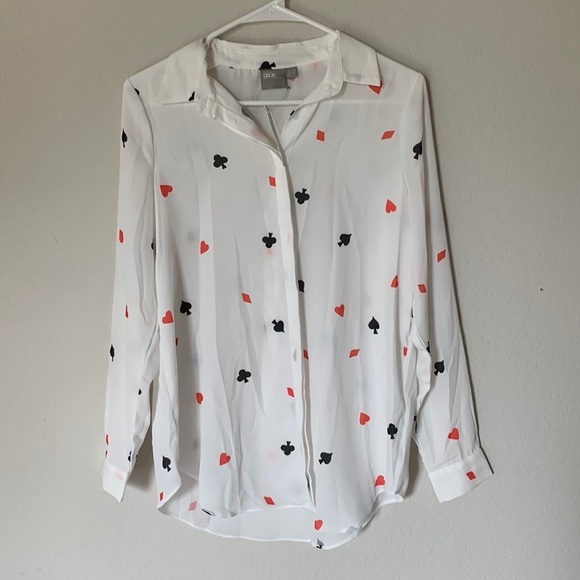 NWT ASOS Maternity Hearts & Spades Print Button Down - Picture 1 of 7